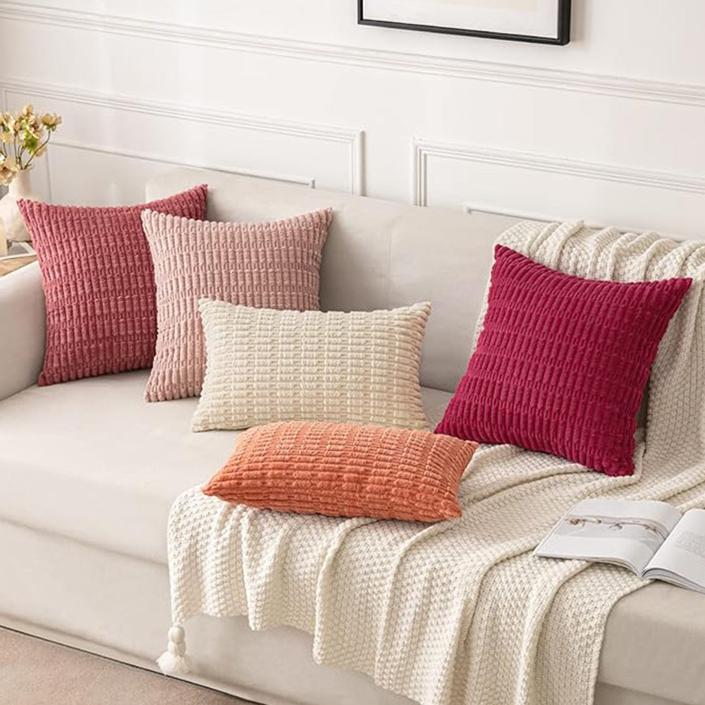 [IN1XZT-P1-2 l.green] 18"x18" tufted dot corduroy throw pillow 16 colors ��� soft 3d dotted texture cozy & modern accent insert included