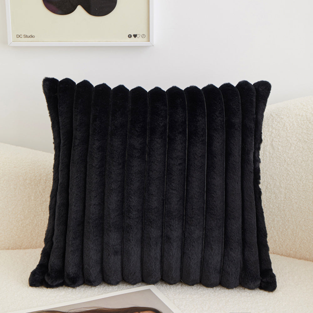 [IN2XZTR-1 Cream] Polyester Blend Throw Square Pillow Cover & Insert (Double Sides)
