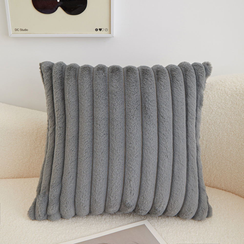 [IN2XZTR-1 Cream] Polyester Blend Throw Square Pillow Cover & Insert (Double Sides)