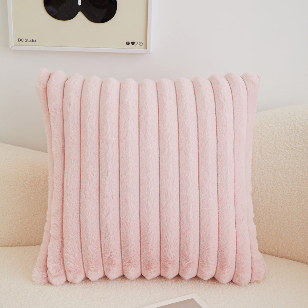 [IN2XZTR-1 Cream] Polyester Blend Throw Square Pillow Cover & Insert (Double Sides)