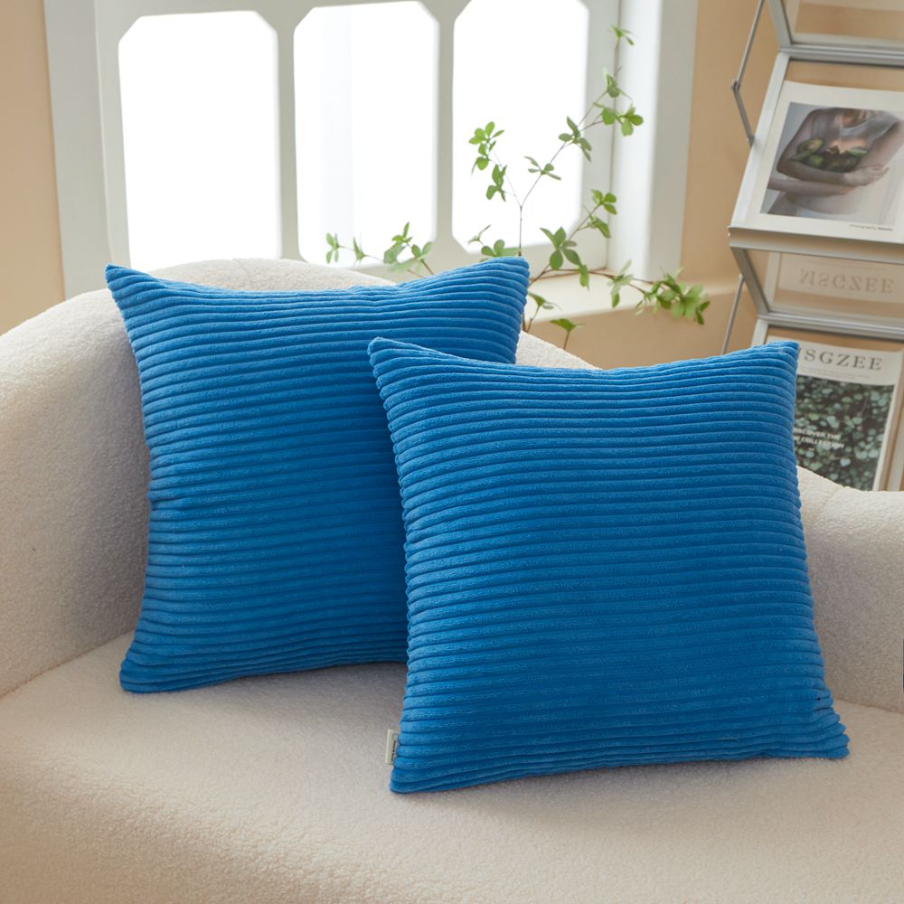 [IN2XT1-02] Set of 2 Velvet Stripe Throw Pillow (With/Without Inserts) 7 size options