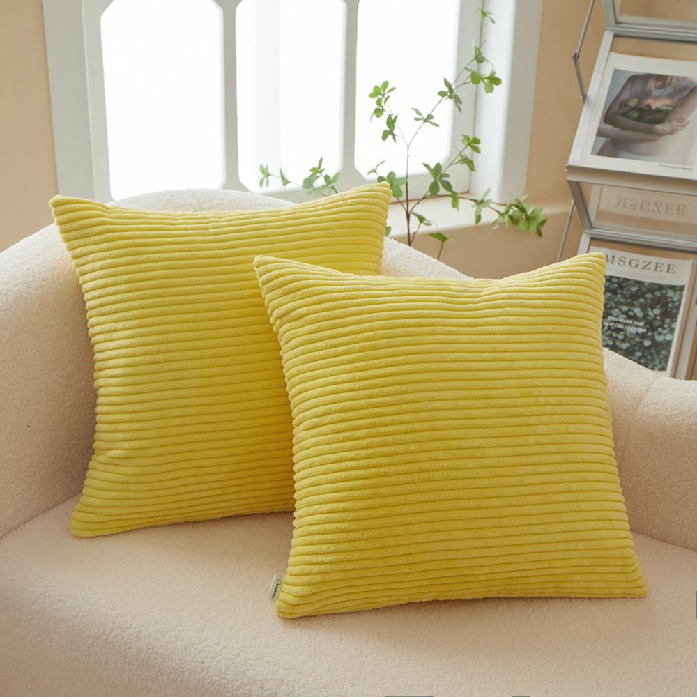 [IN2XT1-02] Set of 2 Velvet Stripe Throw Pillow (With/Without Inserts) 7 size options
