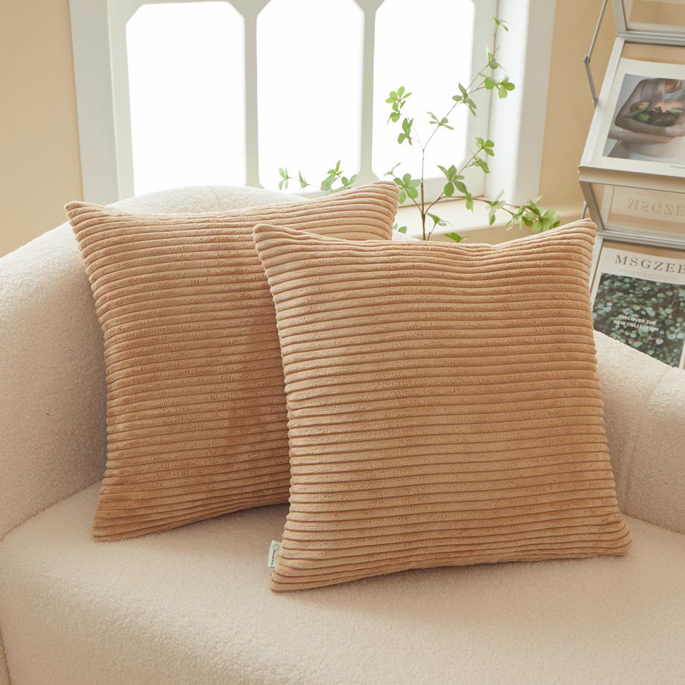 [IN2XT1-02] Set of 2 Velvet Stripe Throw Pillow (With/Without Inserts) 7 size options