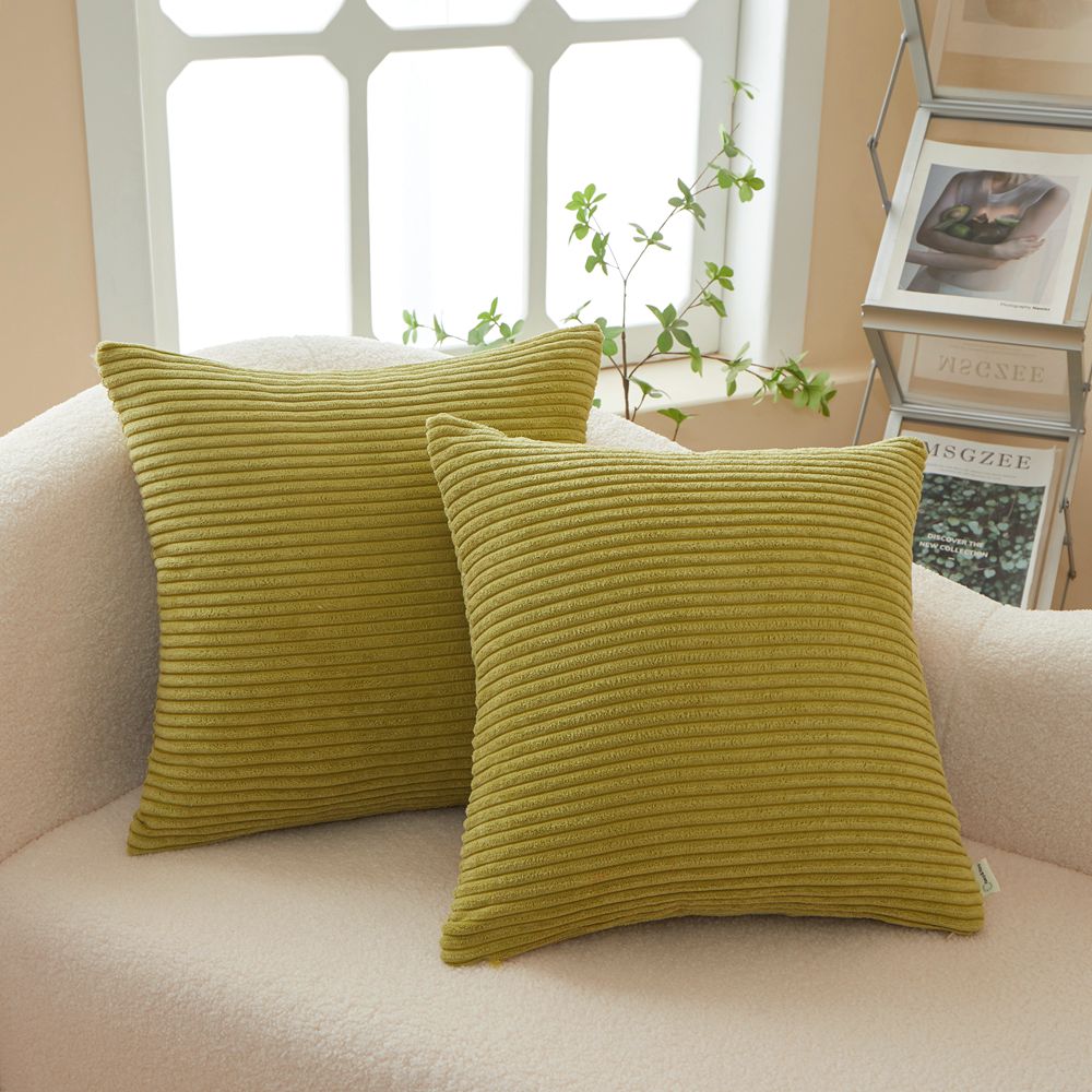 [IN2XT1-02] Set of 2 Velvet Stripe Throw Pillow (With/Without Inserts) 7 size options
