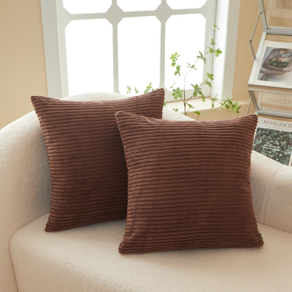 [IN2XT1-02] Set of 2 Velvet Stripe Throw Pillow (With/Without Inserts) 7 size options