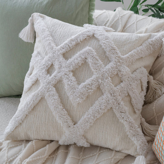 18"x 18" Square Throw Pillow Textured Chenille Boho with 450g Insert pack of one