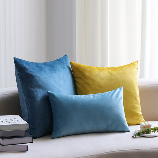 Teal yellow blue decorative throw pillow by fancy & stacy