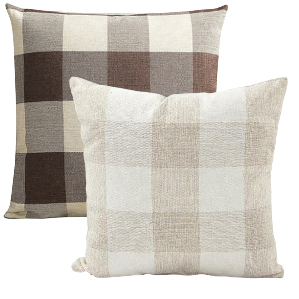 [INZT114/2+10] Set of 2 Beautiful combination Pillow Covers With Inserts VII