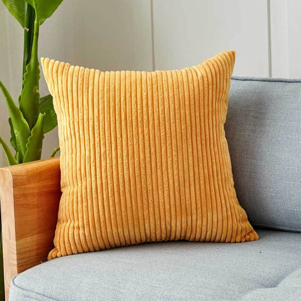 22''x22'' corduroy stripe throw pillow | 7 colors soft textured wide wale design | luxe cozy accent | insert included