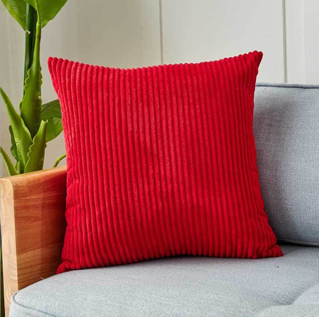 22''x22'' corduroy stripe throw pillow | 7 colors soft textured wide wale design | luxe cozy accent | insert included