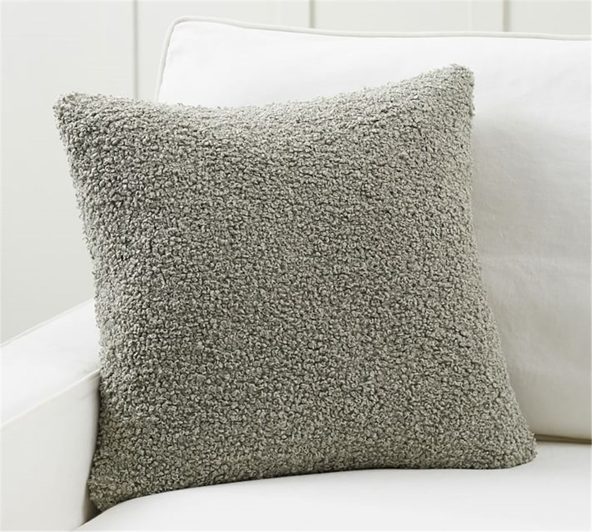 [IN-1X ZT123-1 grey] 18"x18" Teddy Faux Fluffy Solid Color Throw Pillow (With  Insert)