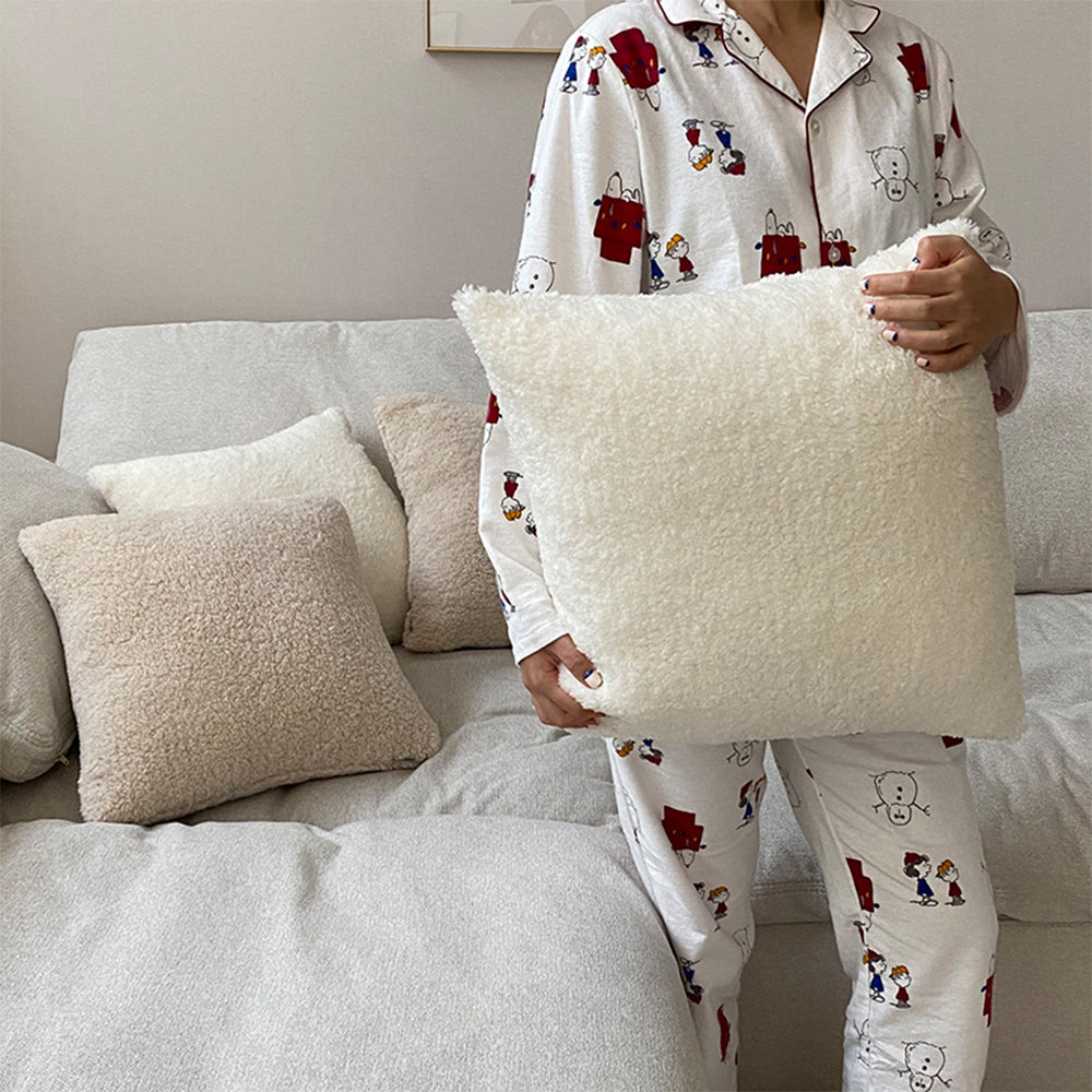 [IN-1X ZT123-1 grey] 18"x18" Teddy Faux Fluffy Solid Color Throw Pillow (With  Insert)