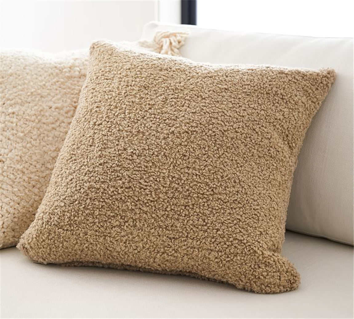 [IN-1X ZT123-1 grey] 18"x18" Teddy Faux Fluffy Solid Color Throw Pillow (With  Insert)