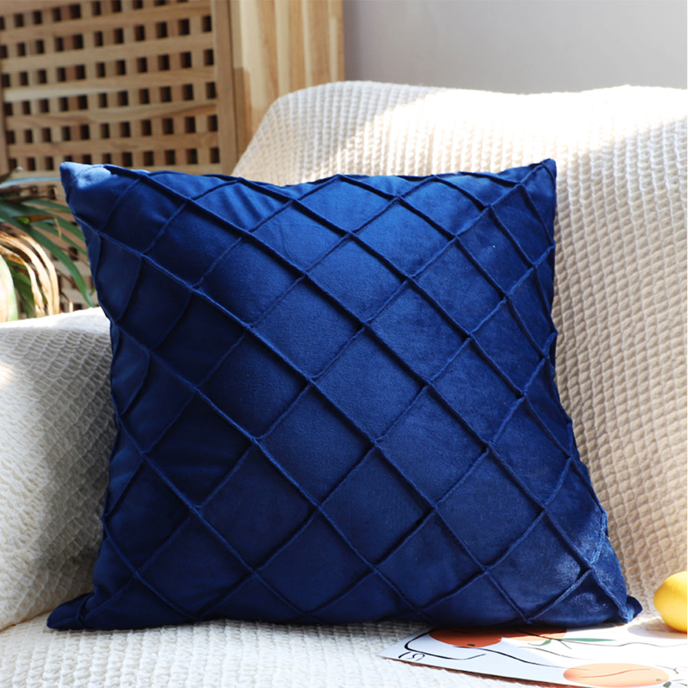 18''x18'' quilted velvet throw pillow | 6 colors soft & stylish diamond stitch design | modern couch & bedroom accent| insert included