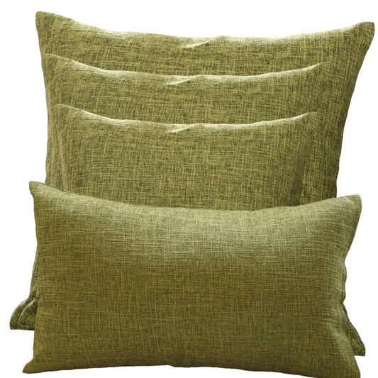 4pcs of green 4 sizes Combo Throw Pillow Covers With Inserts combined with 12"x20", 18"x18", 20"x20" and 22"x22"