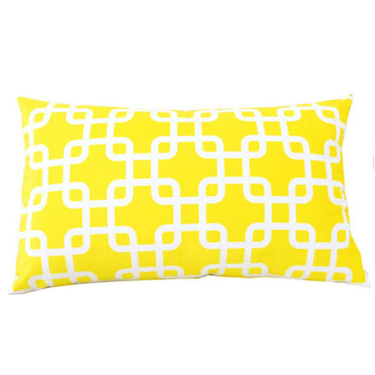 Geometric Polyester Blend Lumbar Throw Pillow (With/ Without Insert) size 12"x20"