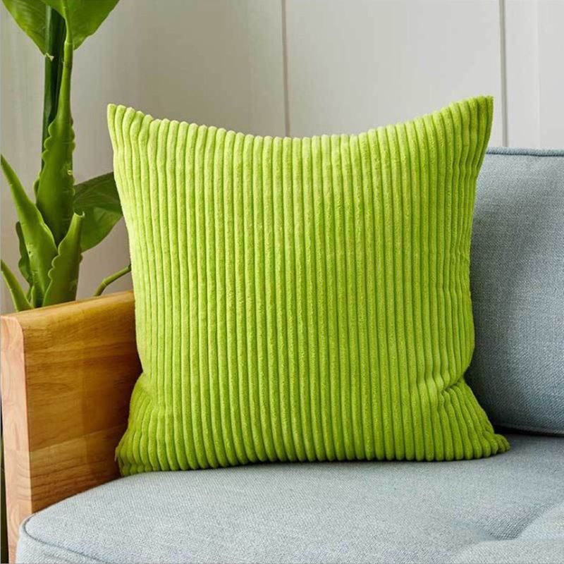 18''x18'' corduroy stripe throw pillow | 10 colors soft textured wide wale design | cozy modern accent | insert included