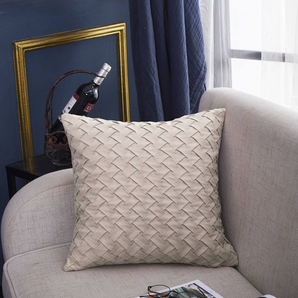 18"x18" woven velvet throw pillow | 7 elegant colors | 450g insert included