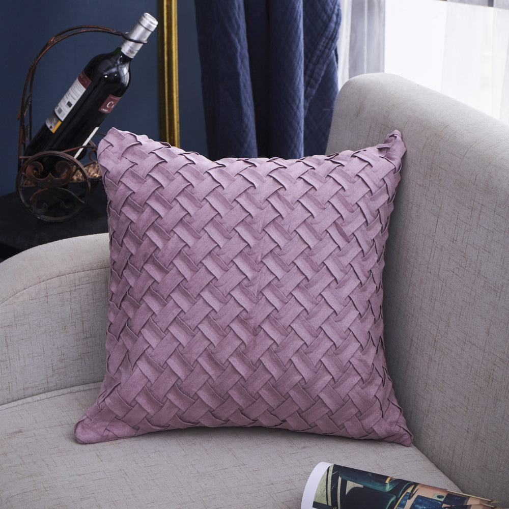 18"x18" woven velvet throw pillow | 7 elegant colors | 450g insert included