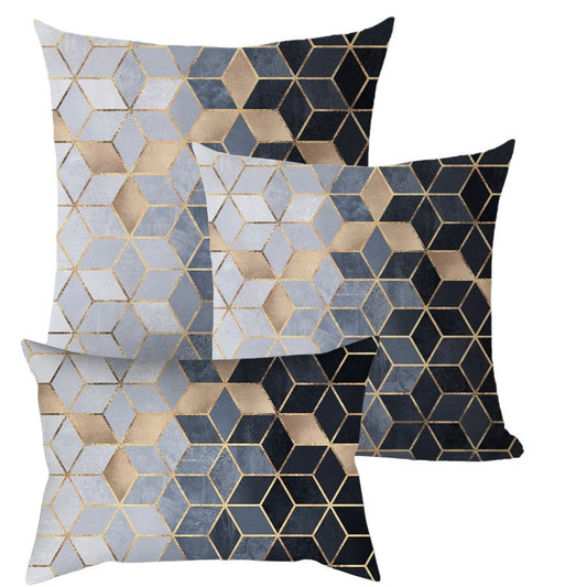 New 3 size mixed Set of 3 Pillow Covers With Inserts 1 of 12"x20", 1 of 18"x18", 1 of 20"x20"