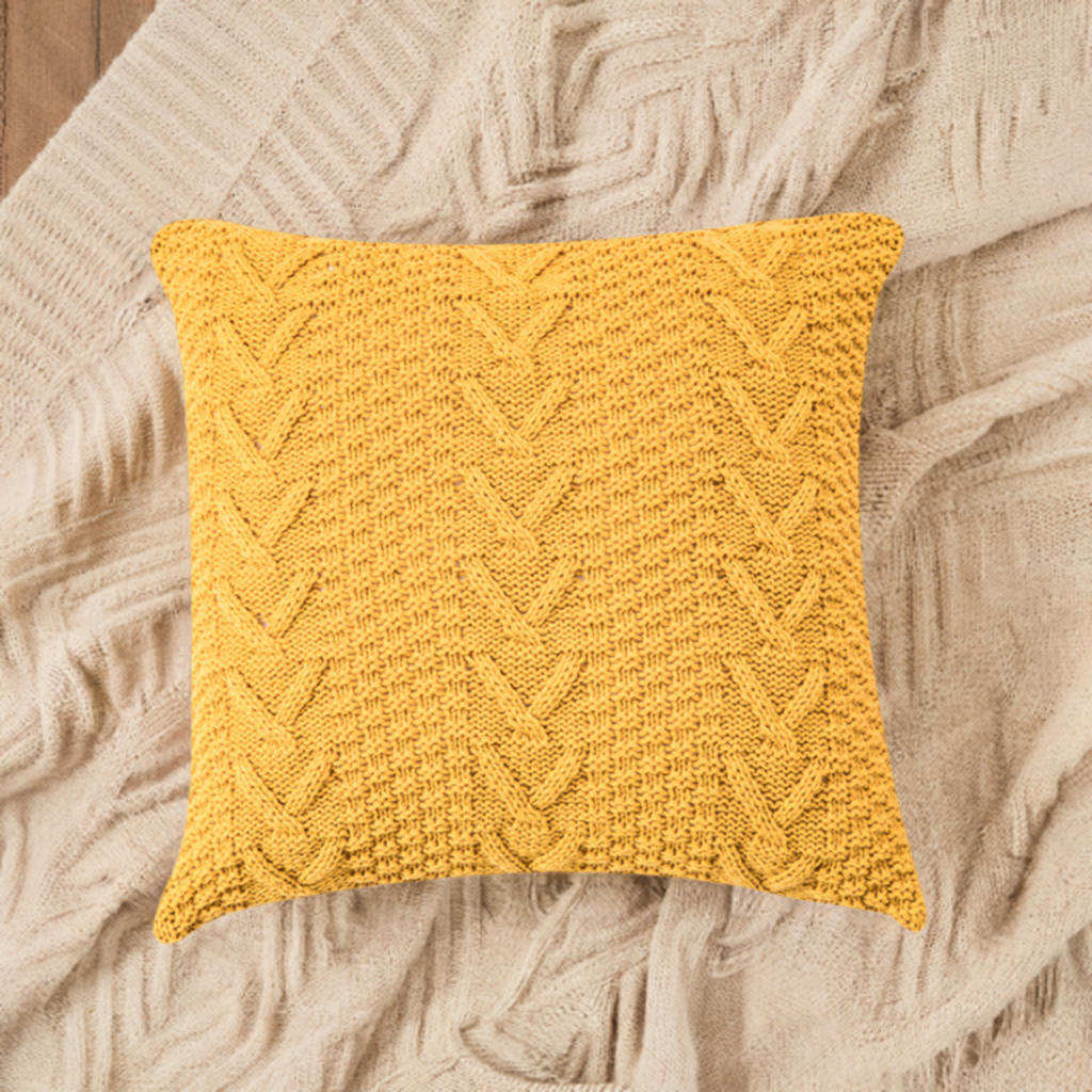 [IN 1XZT27-Beige] Knitted Cozy Home Decoration Throw Pillow (With or Without Insert)