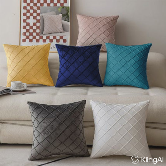 20''x20'' quilted velvet throw pillow  | 6 colors soft & stylish diamond stitch design | modern couch & bedroom accent | insert included