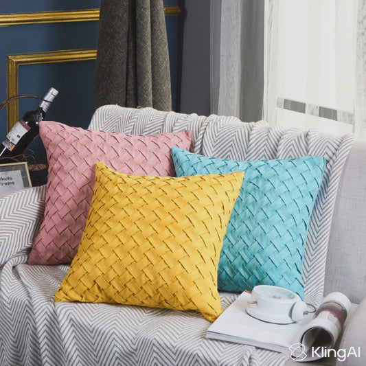 Set of 2 3D Square Throw pillows (With or Without Inserts) 18"x18"