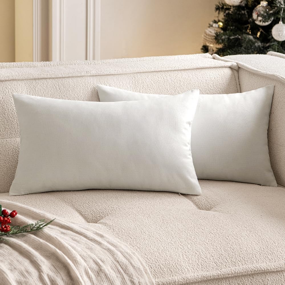 Set of 2 Solid Color Outdoor Waterproof Throw Pillow (With or Without Inserts) size 12"x20" or 18"x18"