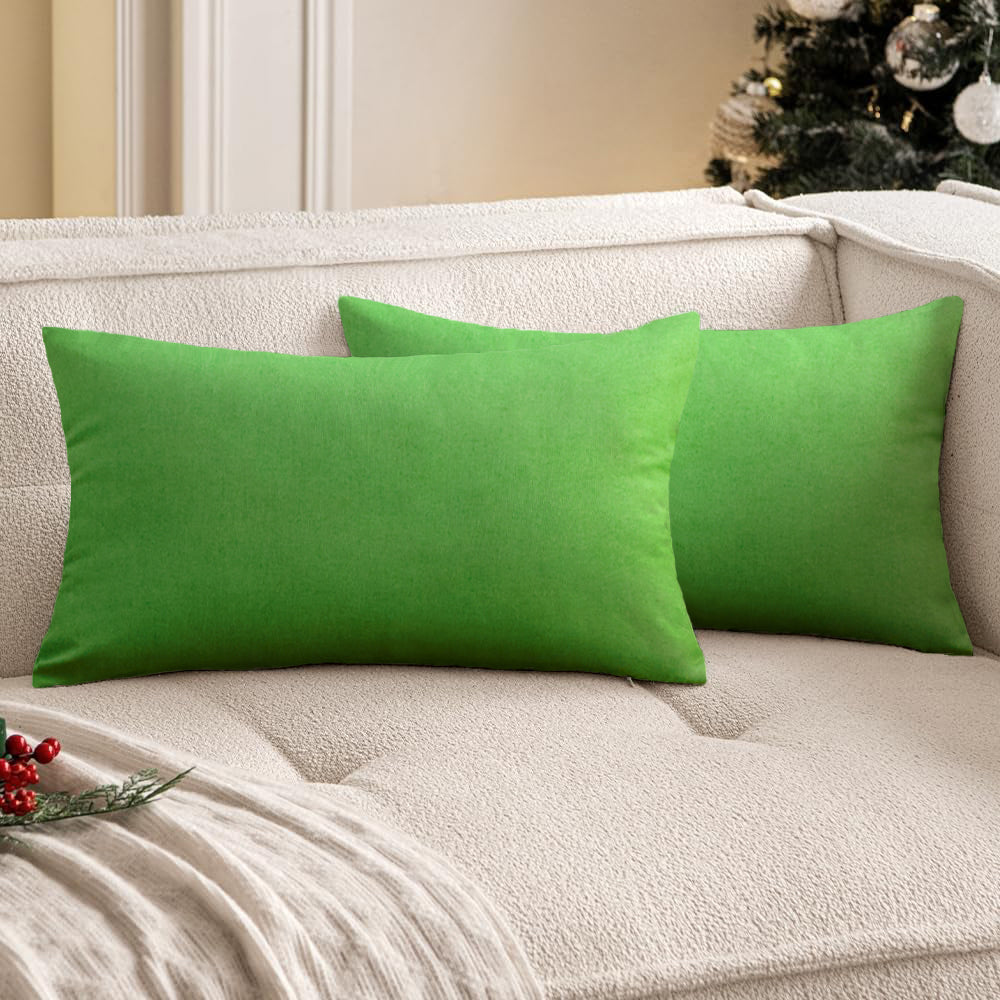 Set of 2 Solid Color Outdoor Waterproof Throw Pillow (With or Without Inserts) size 12"x20" or 18"x18"