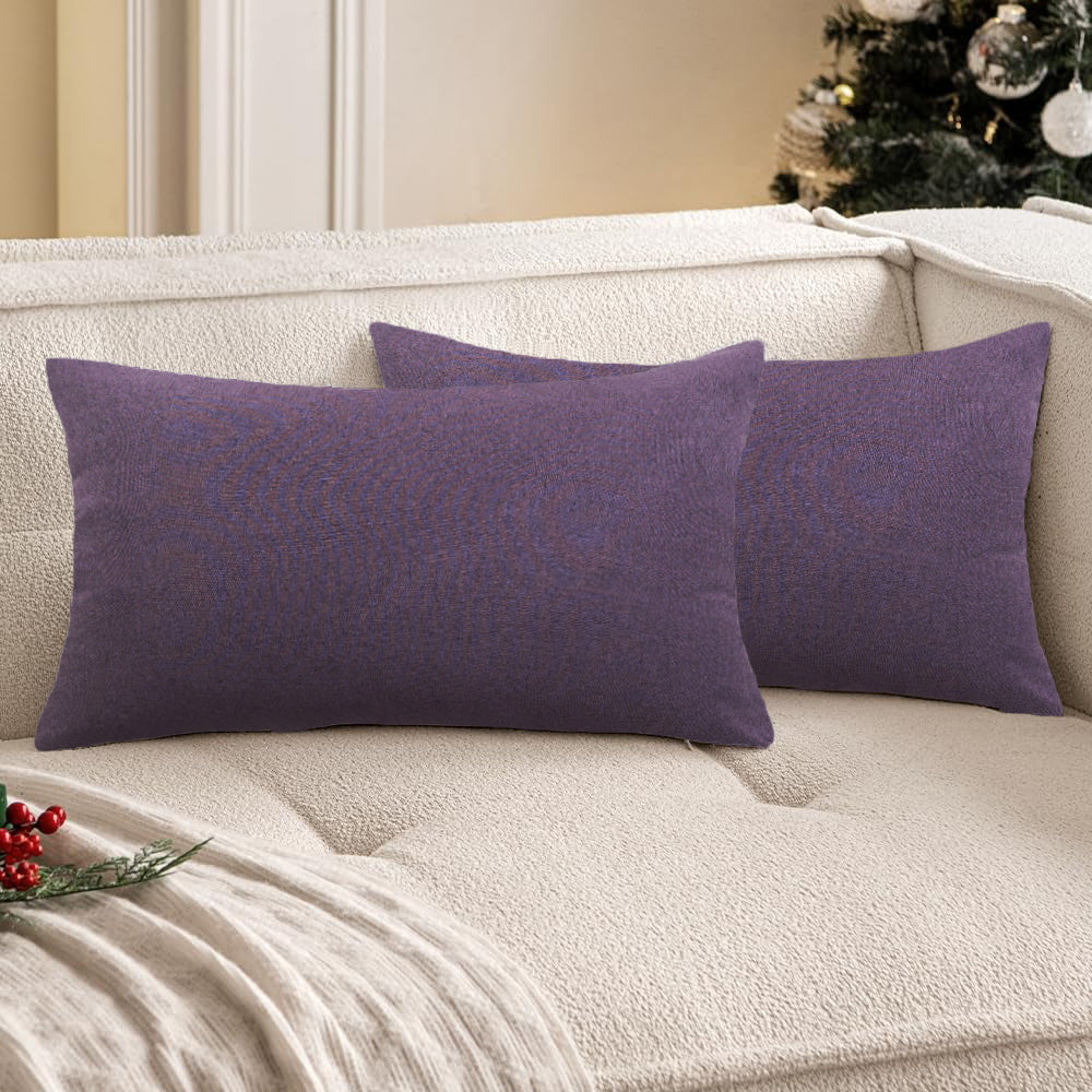 Set of 2 Solid Color Outdoor Waterproof Throw Pillow (With or Without Inserts) size 12"x20" or 18"x18"