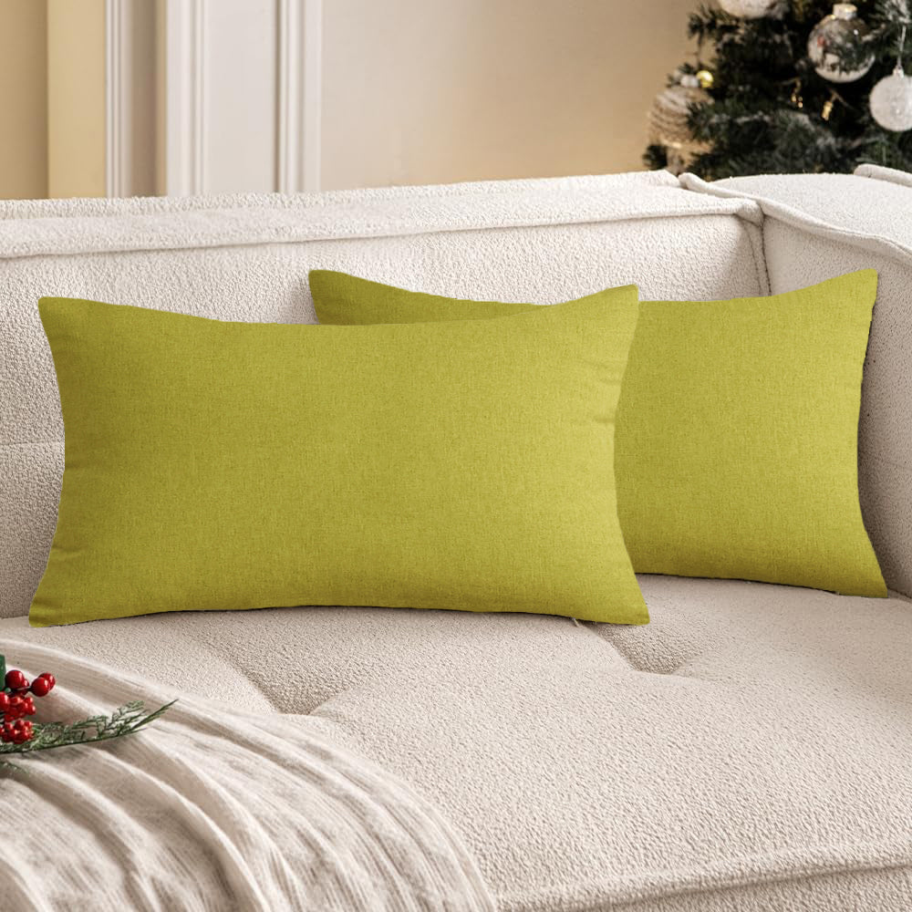 Set of 2 Solid Color Outdoor Waterproof Throw Pillow (With or Without Inserts) size 12"x20" or 18"x18"