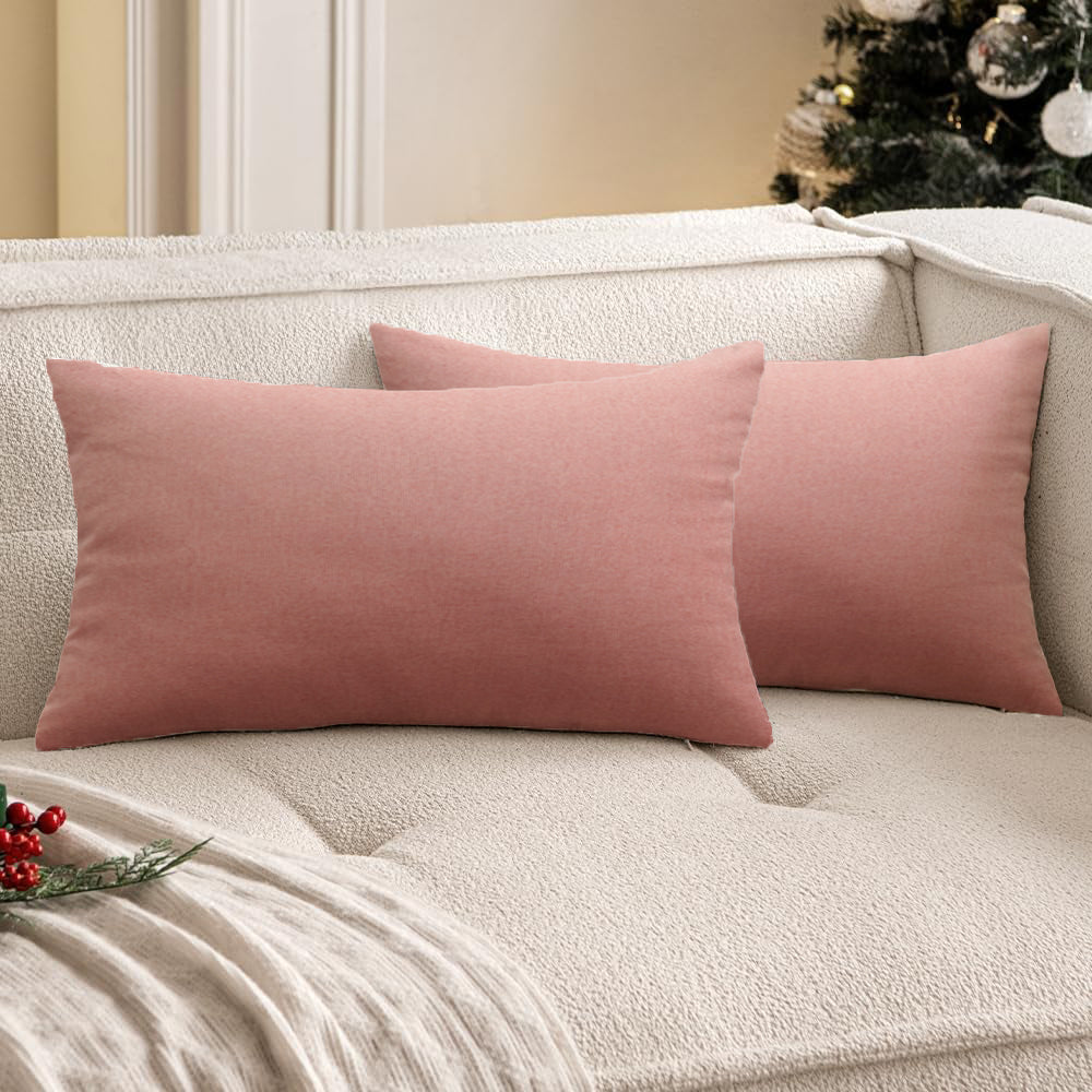 Set of 2 Solid Color Outdoor Waterproof Throw Pillow (With or Without Inserts) size 12"x20" or 18"x18"