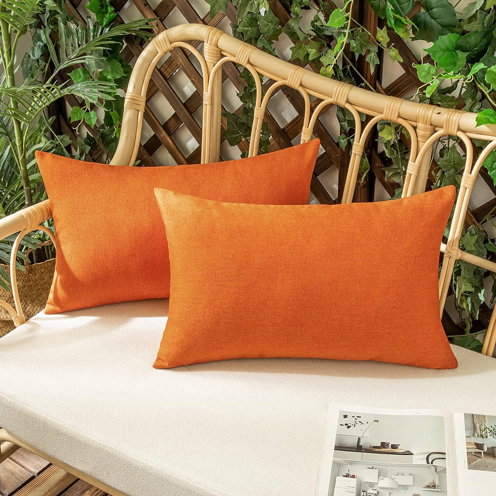 Set of 2 Solid Color Outdoor Waterproof Throw Pillow (With or Without Inserts) size 12"x20" or 18"x18"