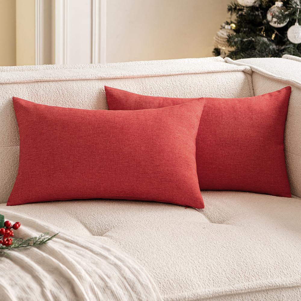 Set of 2 Solid Color Outdoor Waterproof Throw Pillow (With or Without Inserts) size 12"x20" or 18"x18"