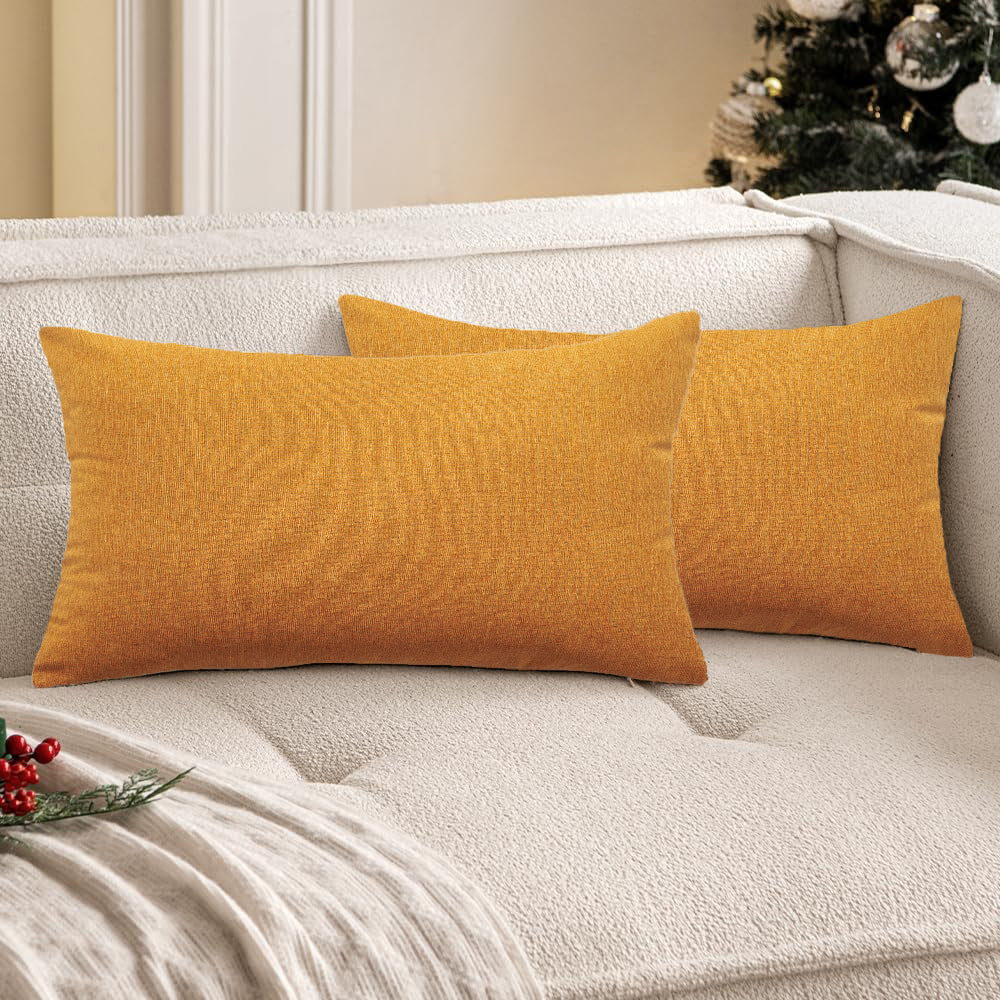 Set of 2 Solid Color Outdoor Waterproof Throw Pillow (With or Without Inserts) size 12"x20" or 18"x18"