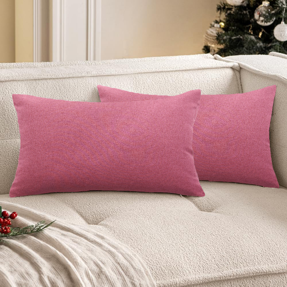 Set of 2 Solid Color Outdoor Waterproof Throw Pillow (With or Without Inserts) size 12"x20" or 18"x18"