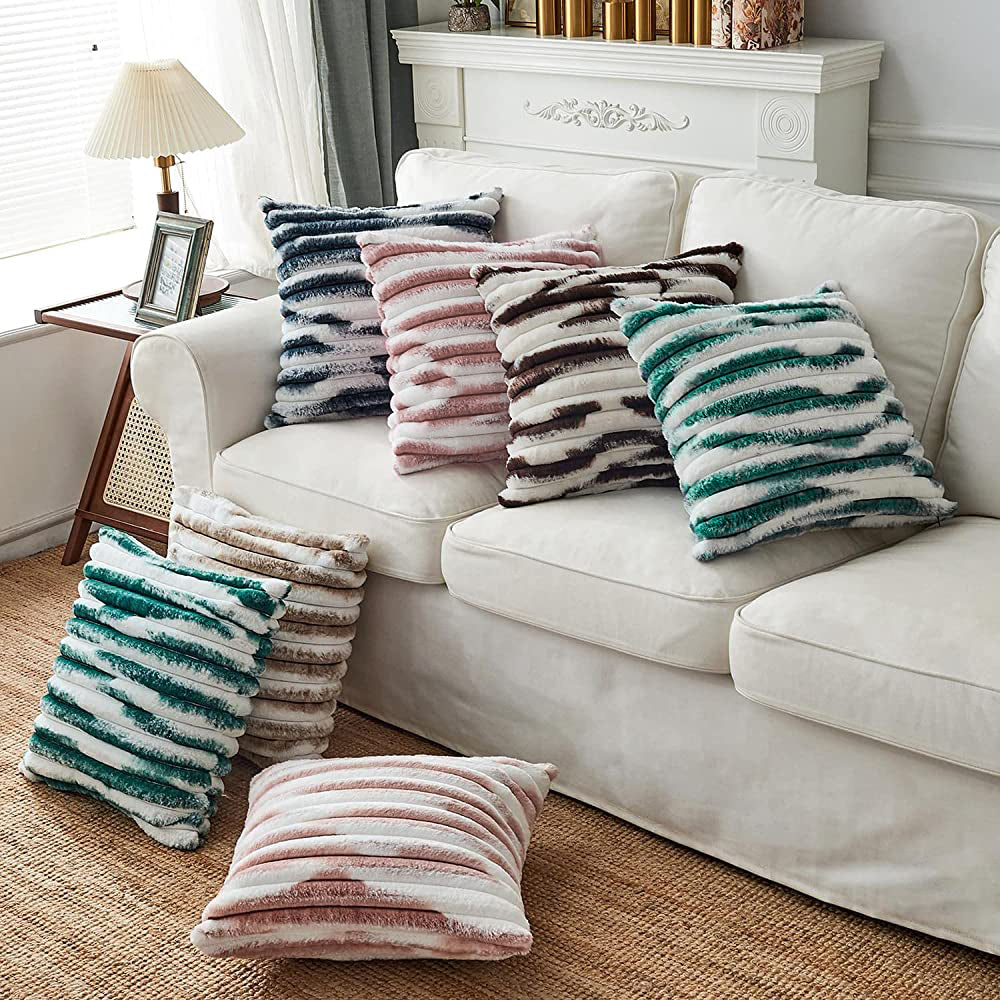 [IN-1XZT181-1 L- Coffee] Throw Pillow Cover with insert Polyester Blend (Copy)