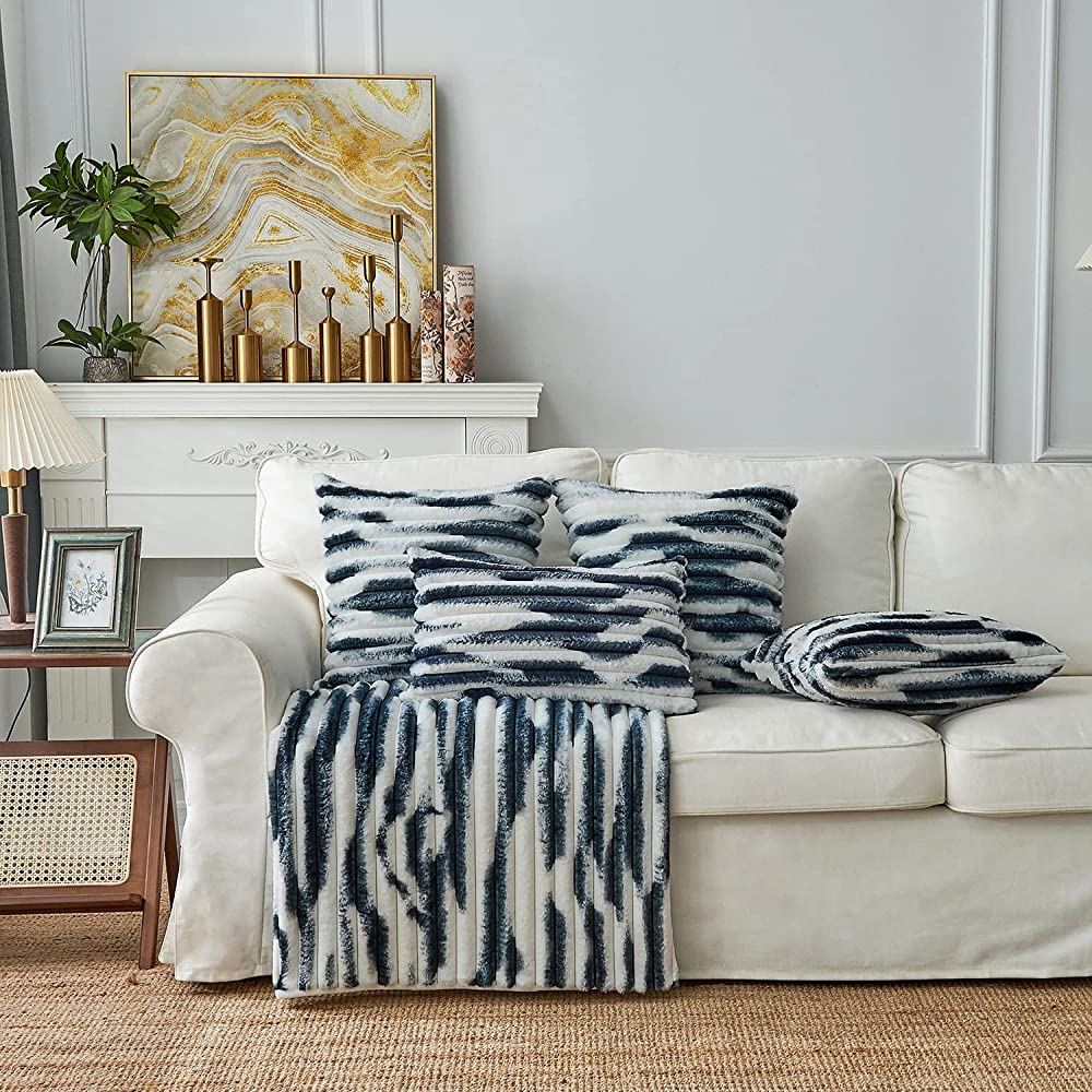 [IN-1XZT181-1 L- Coffee] Throw Pillow Cover with insert Polyester Blend (Copy)