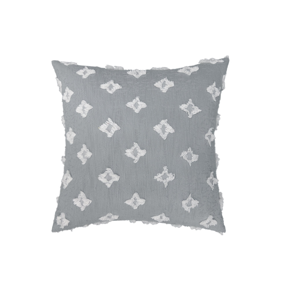 [IN-1X180-1 Yellow] Large Square Flower Tufted Throw Pillow  Embroidered Daisy flower (With insert) Size 20"x20"