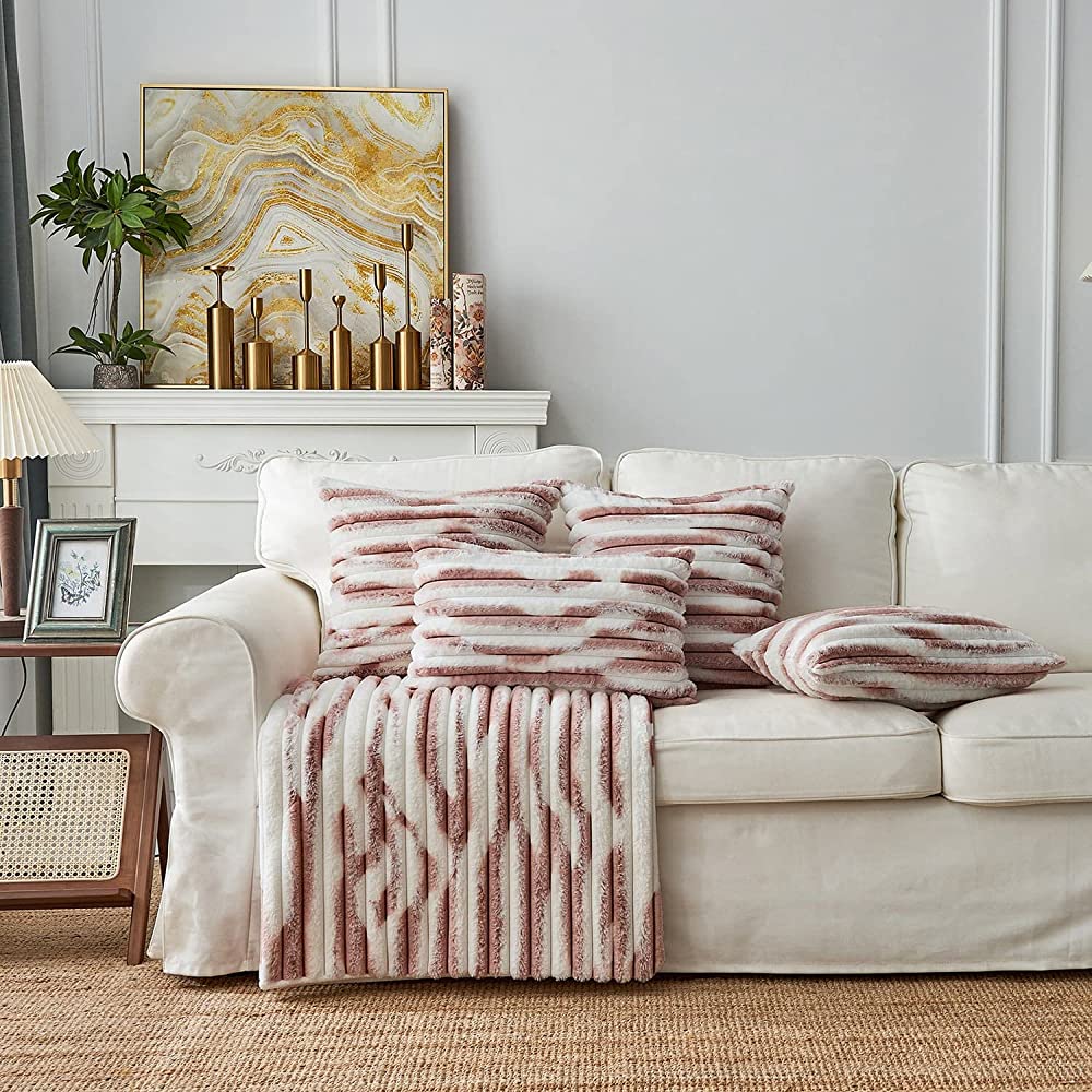 [IN-1XZT181-1 L- Coffee] Throw Pillow Cover with insert Polyester Blend (Copy)