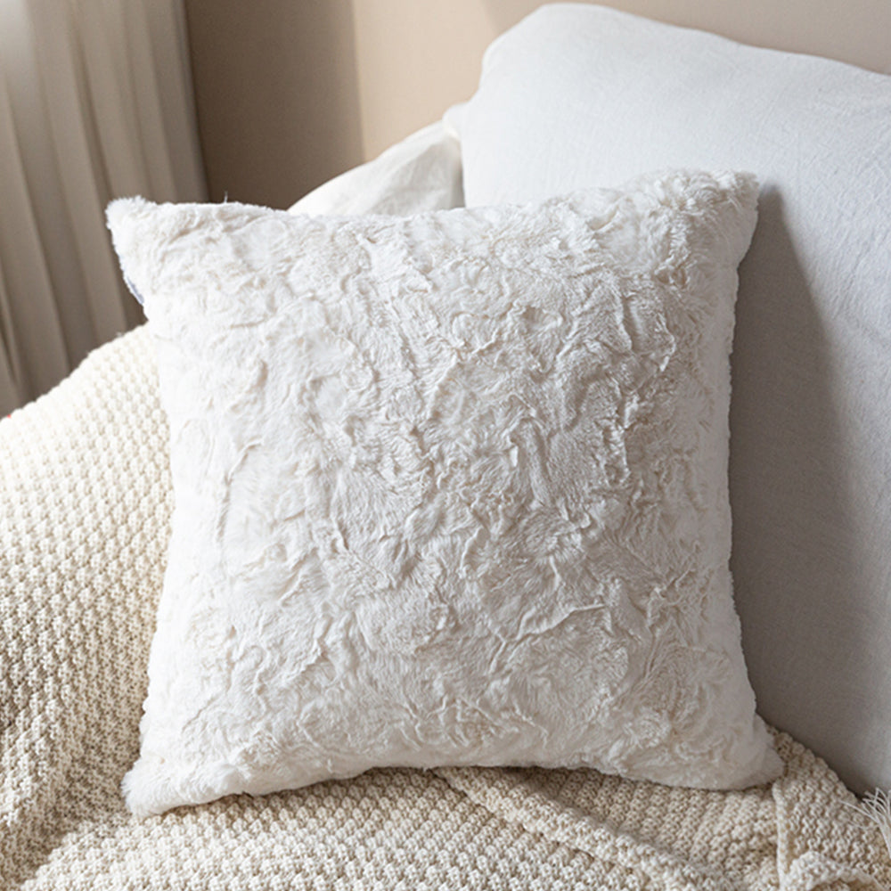 Double sides furry throw pillow case and insert great to snuggle  size 18"x18" WITH INSERT or WITHOUT INSERT pack of 1