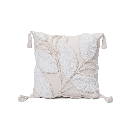 [IN-1XG-1 Beige] Aristocratic Velvet Floral Throw Pillow (With Insert) 18"x18"