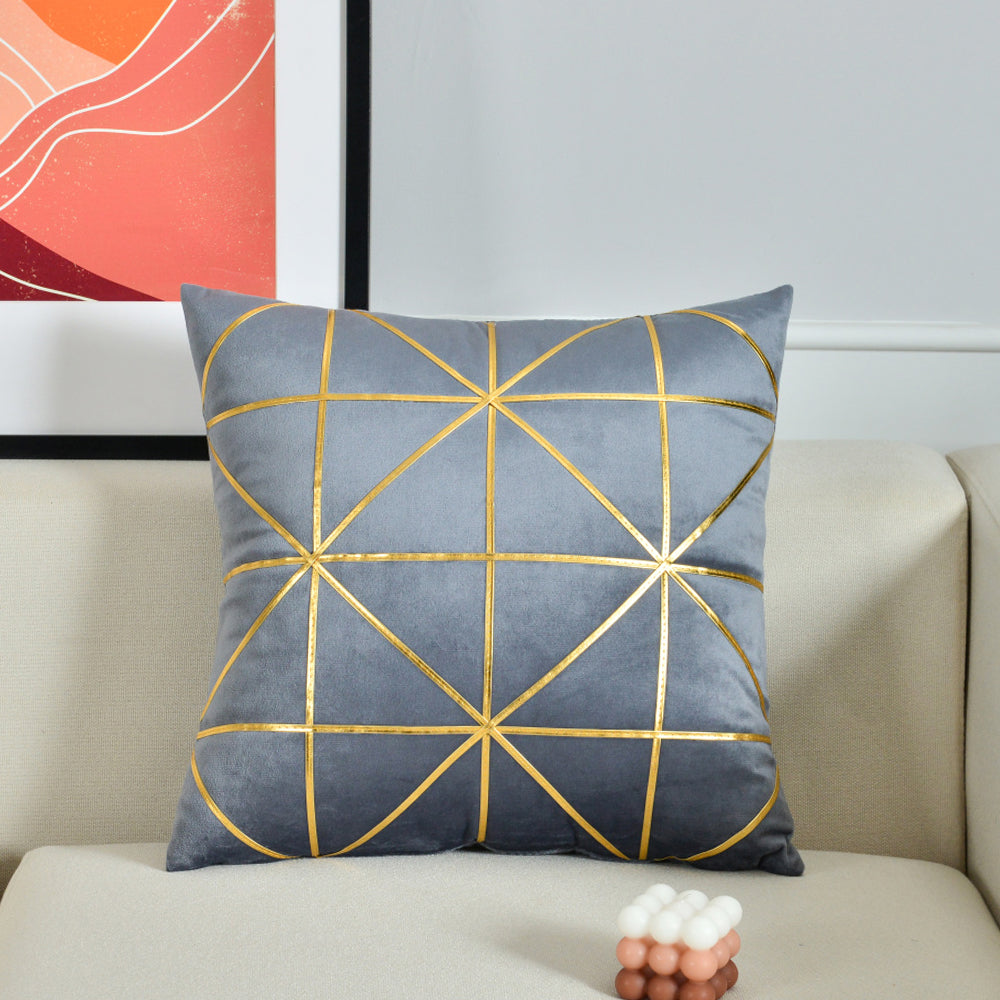 [IN-1XZT147-1 Gray] Square Fabric DecorativeThrow  Pillow cover and insert size 18"x18"