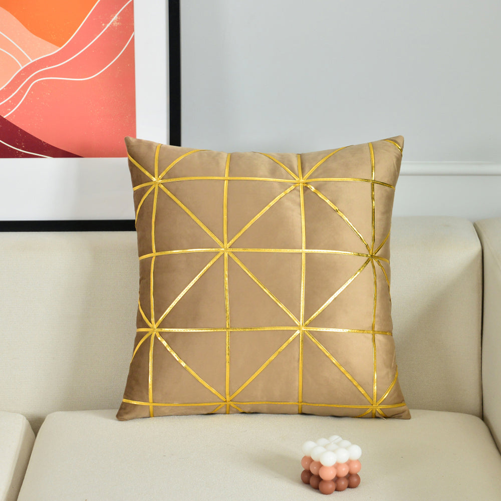 [IN-1XZT147-1 Gray] Square Fabric DecorativeThrow  Pillow cover and insert size 18"x18"