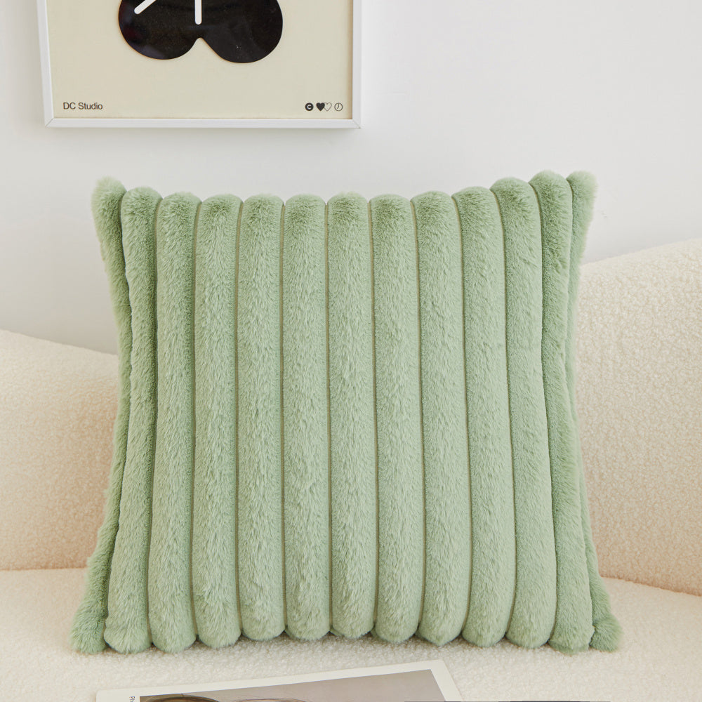 [IN-1XR-1 Cream] Polyester Blend Throw Square Pillow Cover and Insert (Double Sides)