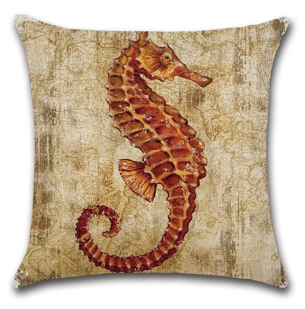 [IN-1XZT42-1] Square Cloth Throw Pillow Ocean themes  size 18"x18" come with insert