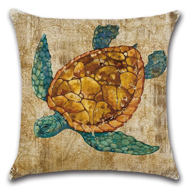 [IN-1XZT42-1] Square Cloth Throw Pillow Ocean themes  size 18"x18" come with insert