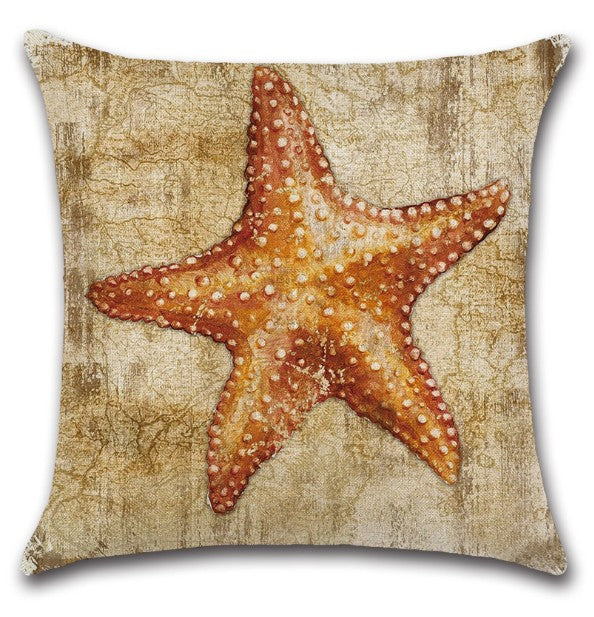 [IN-1XZT42-1] Square Cloth Throw Pillow Ocean themes  size 18"x18" come with insert