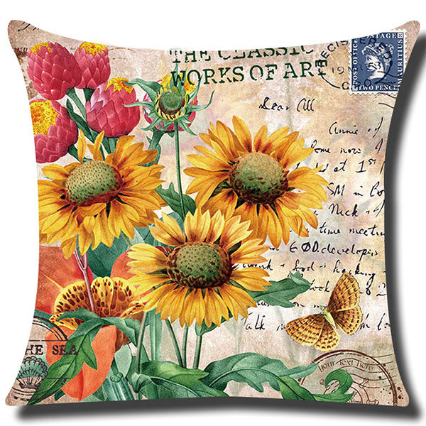 Square cloth pillow covers with butterfly images 18x18 inches, pack of 2 throw pillows covers (With or Without Inserts)