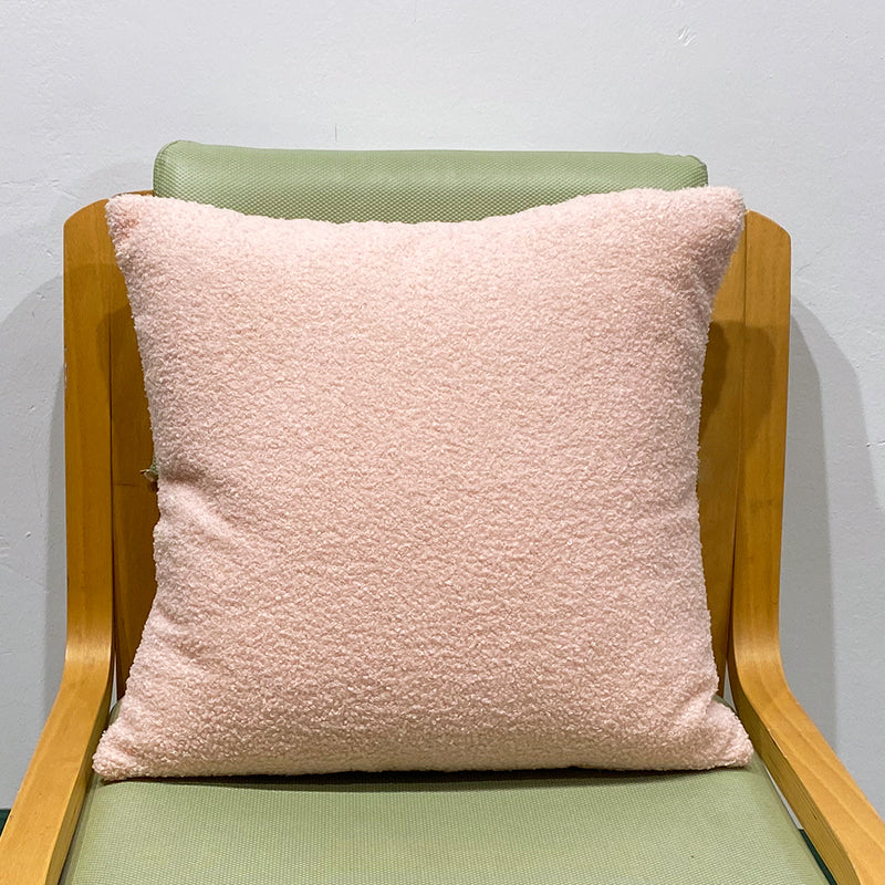 [IN-1X ZT123-1 grey] 18"x18" Teddy Faux Fluffy Solid Color Throw Pillow (With  Insert)